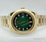 Replica Rolex Presidential Diamond Day-Date Green Ombre Dial Yellow Gold Watch 40mm